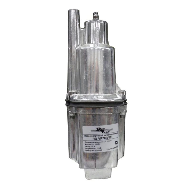 Насос погружной для чистой воды REDVERG RD-VP70B/10 (Мощность 250 Вт, производительность - 25л/мин, глубина погружения до 4 м, напор 70 м, максимальная температура жидкости - 35°C)