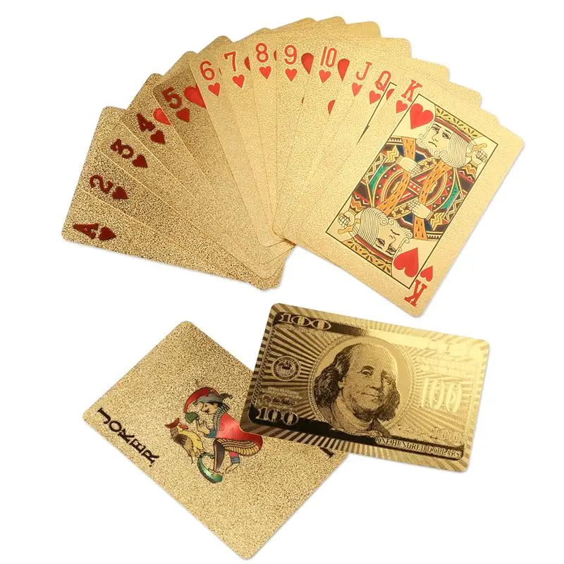 Goede LEORX Dek van Goud Folie Dollar Stijl Poker Speelkaarten