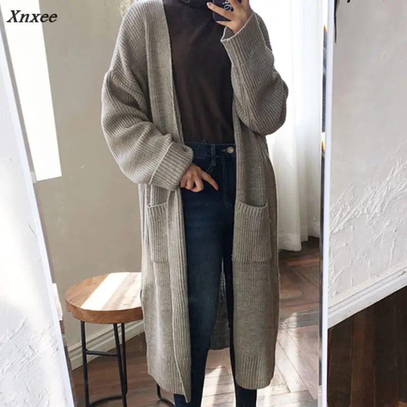 Harajuku Long Cardigan Ladies 2018 Spring Fashion Long Knit Sweater Women Large Coat Casual Black Jacket Winter Clothing summer Sweaters