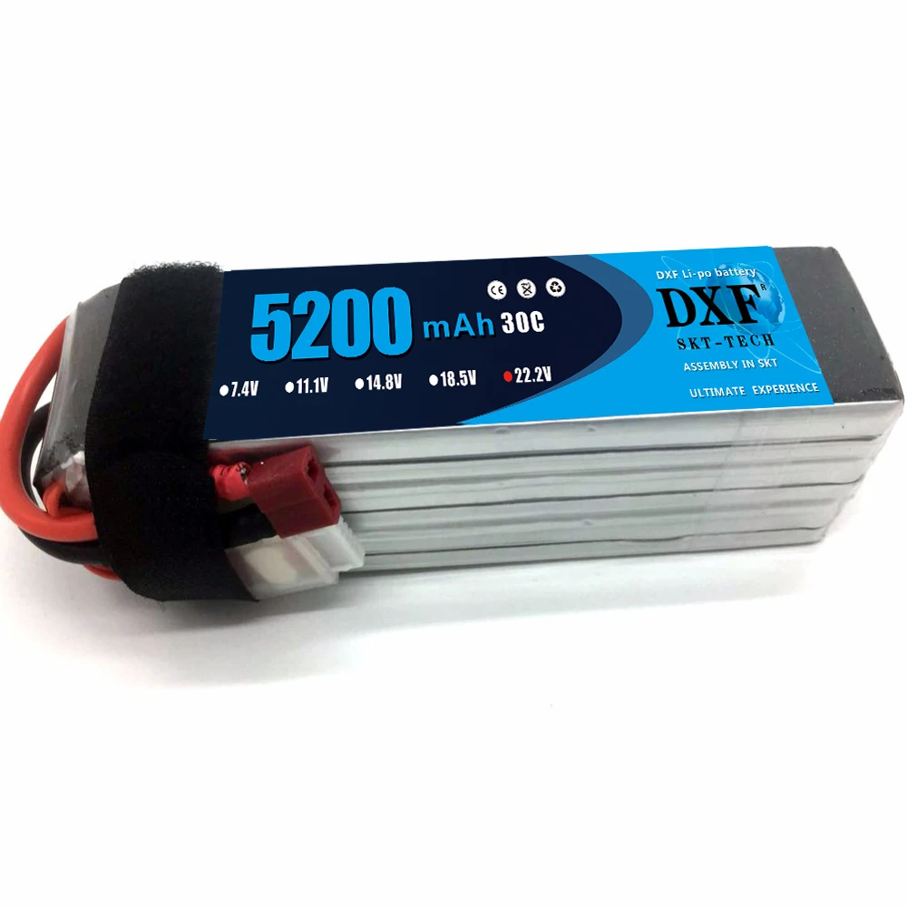 DXF Lipo 6S Battery 22.2v 5200mah 30C MAX60C RC Bateria For Drone AKKU Helicopter Car RC Quadcopter UAV FPV