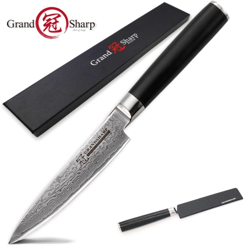 5 дюймовый универсальный нож GRANDSHARP, 67 слоев, японская Дамасская нержавеющая сталь, кухонные инструменты, кухонный нож шеф повара из дамасской стали, новинка|damascus chef knife|chef knifedamascus chef | АлиЭкспресс