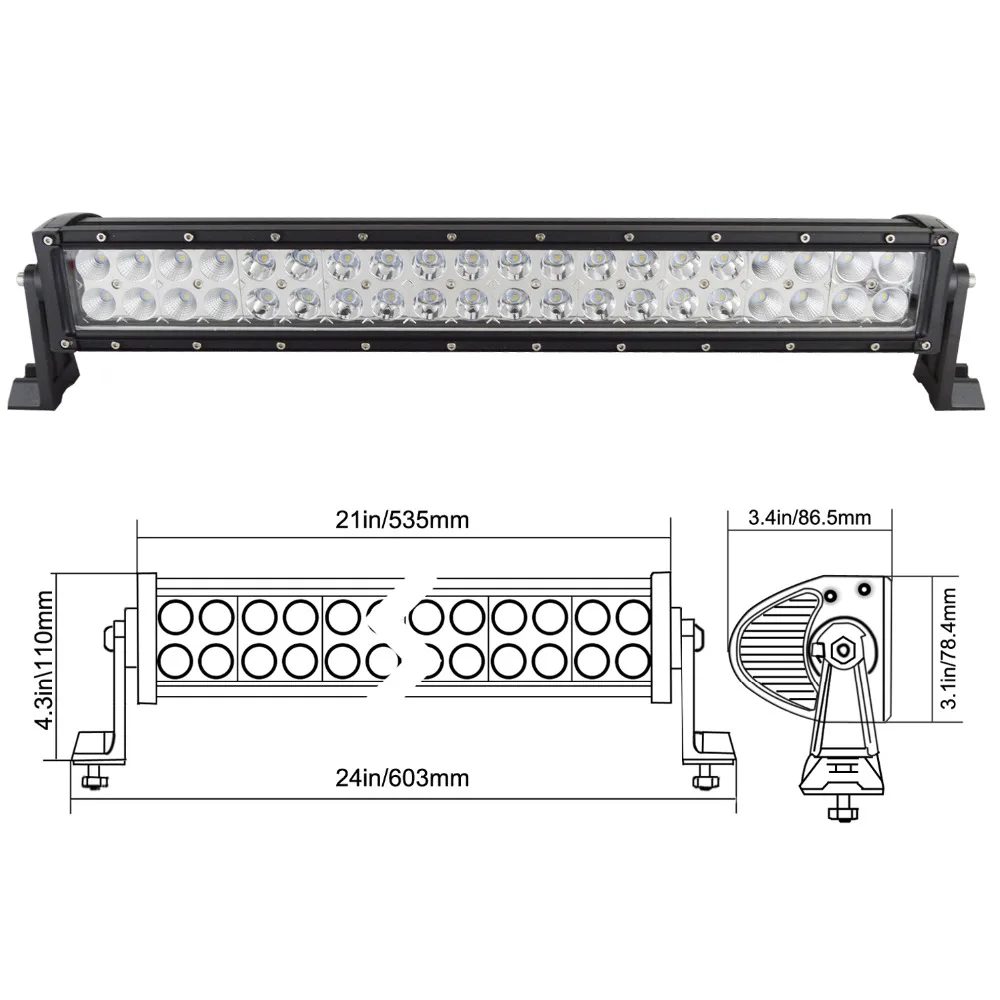 22 ''120 Вт Светодиодный Свет Автомобиль Дальнего света Offroad Свет Бар Combo Для 4x4 Грузовики Off внедорожников Привело Бар
