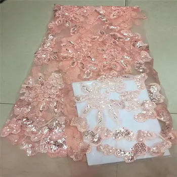 

Bridal African White Fabric 2018 High Quality Lace French Sequin Lace Applique Lace French Nigerian Lace Fabrics HJ852-2