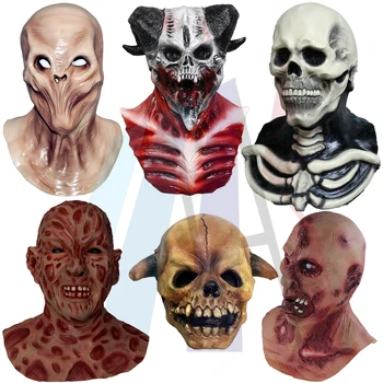 

Latex Full Head Realistic Horror Demon Zombie Skull Mask Cosplay Party Costumes Theater Halloween