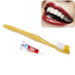 10 компл. отель DisposableToothbrush с Toothpast комплект поставки в индивидуальной упаковке отдых путешествия одноразовые мыть полоскания инструмент