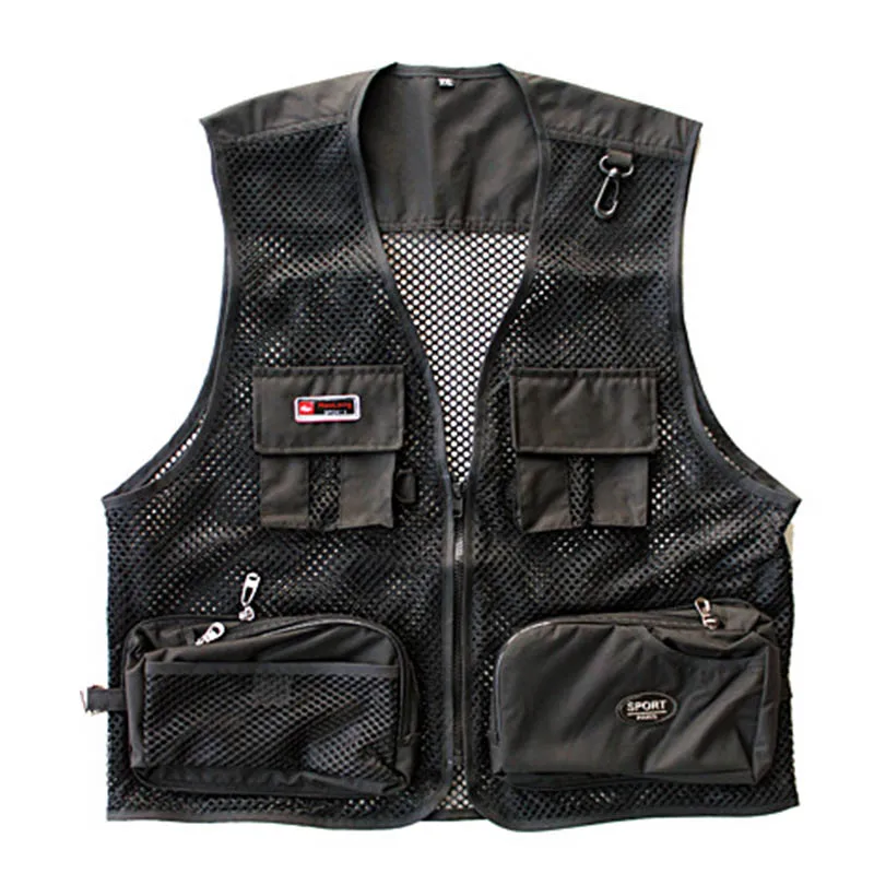 outdoor trekking chaleco multifunción chaleco Caza y pesca chaleco negro s-4xl