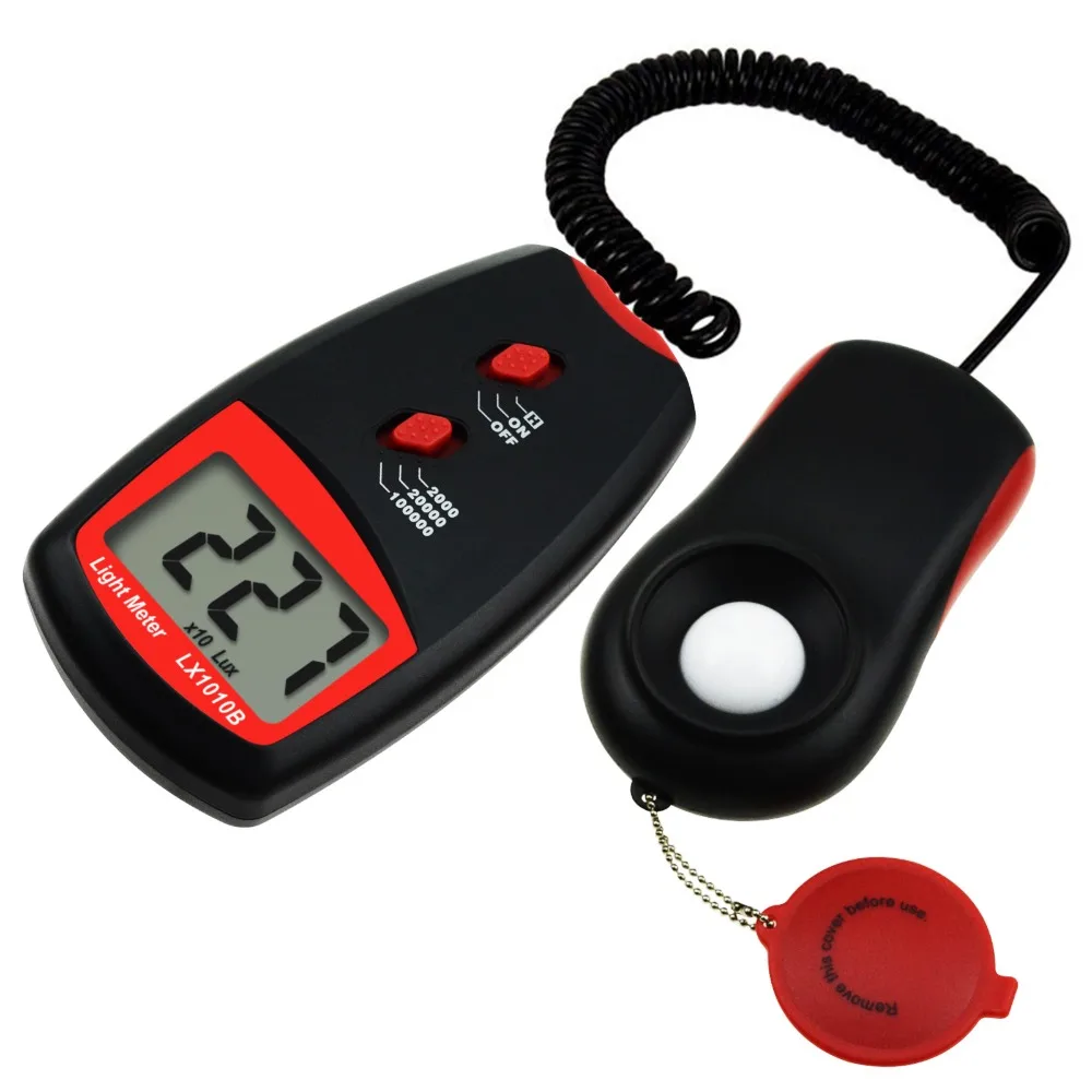 

Digital Light Meter Luxmeter 0~100,000 Lux Handheld Illuminance Tester Sensor Illuminometer Selectable Range x1 x10 x100