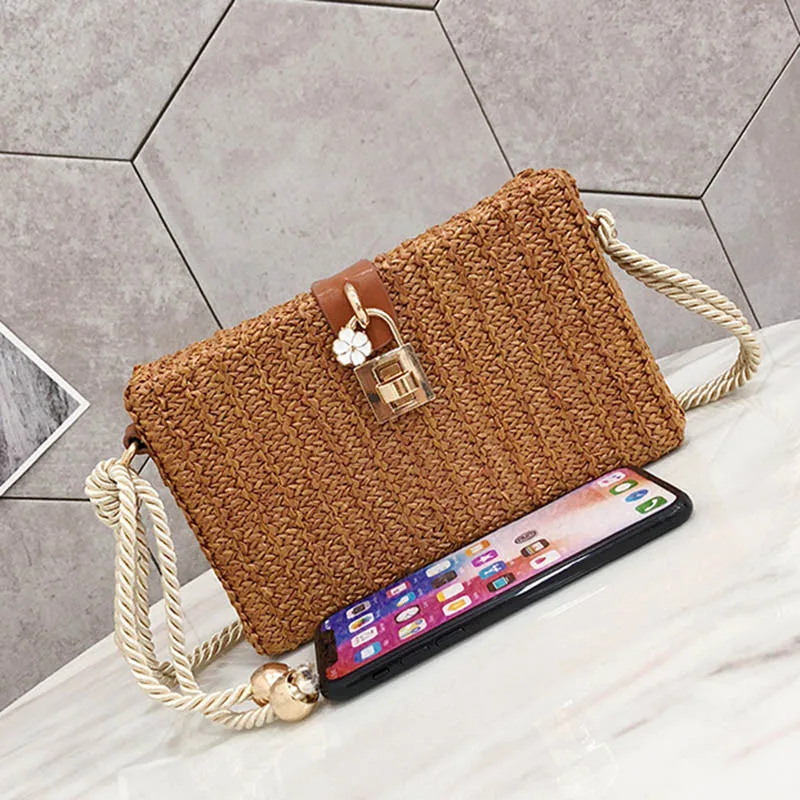 Women Hot Straw Bags Female Summer Beach INS Popular Handbag Lady Casual Rattan Shoulder Bag Travel Woven Mini Crossbody SS3122 (14)