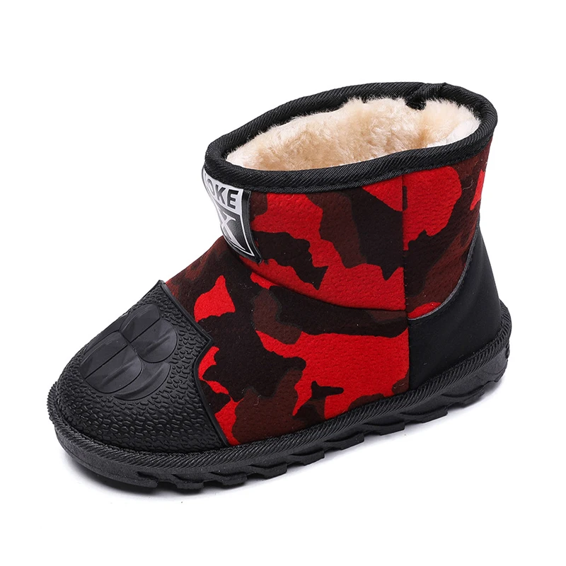 

Snow Boots Children Kids Warm Shoes Girls Boys Plush Boots 2018 Winter Fashion Leopard Girls Shoes Ankle Rubber Boots for Girls
