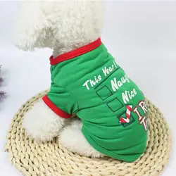 Милые с буквенным принтом щенка Футболка мягкий Pet Одежда для рождественской вечеринки одежда