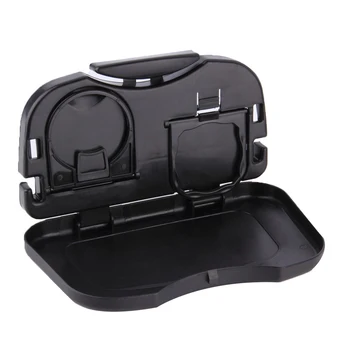 

Folding Auto Cup Holder Back Seat Table Drink Food Tray Travel Desk Car Accessory