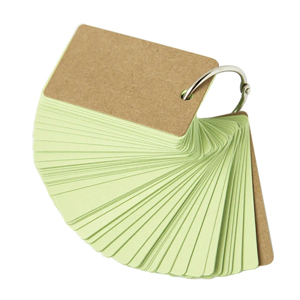 Buy 2pcs Binder Ring Easy Flip Flash Cards Study Cards, 100 Blank Pages from