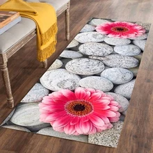 Else серые камни розовые большие цветы цветочные 3d принт нескользящие микрофибры Моющиеся длинные бегунок Коврики для прихожей