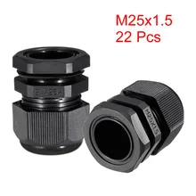 Uxcell 22 шт. PG21/M25 кабельные вводы Регулируемый контргайки Водонепроницаемый Пластик Соединительная тяга для 16-21 мм/13 мм-18 мм диаметр провода белого и черного цвета