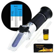 3-in-1 Honig Refraktometer Brix/Feuchtigkeit/Baume Tester Meter ATC, zucker Wasser Inhalt Ebene, Tri-Skala 58-90%/12-27%/38-43Be