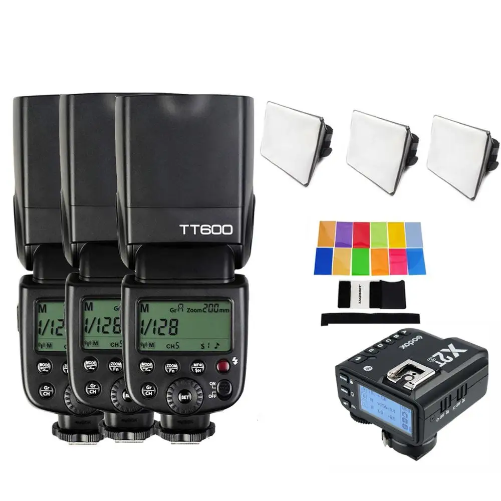 3 X Godox TT600S Высокоскоростная синхронизация Встроенный 2,4G Беспроводная Вспышка Скорость lite+ X2T-S для sony A9 A7M3 A7R3 A7S A7 III II A6500 A6400 - Color: kit3