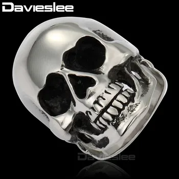

Size 7-13 Skull Men Boys Ring 316L Stainless Steel Retro Black Silver Color LHR13