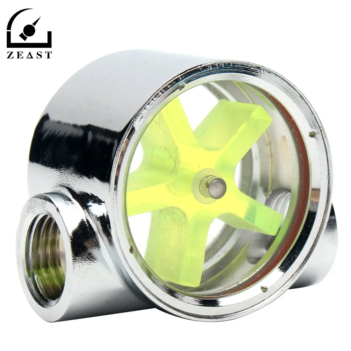 

Flow Meter Water Cooling Flow Indicator Meter copper chromed 2 Ways G1/4 Threaded