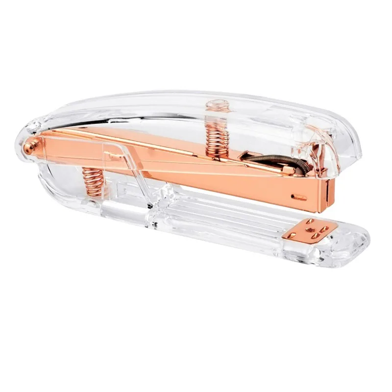 

JUNHUI L SIZE Rose Gold Stapler Edition Metal Manual Staplers 24/6 26/6 Include 100 Pcstaples Office Accessories School Supplies