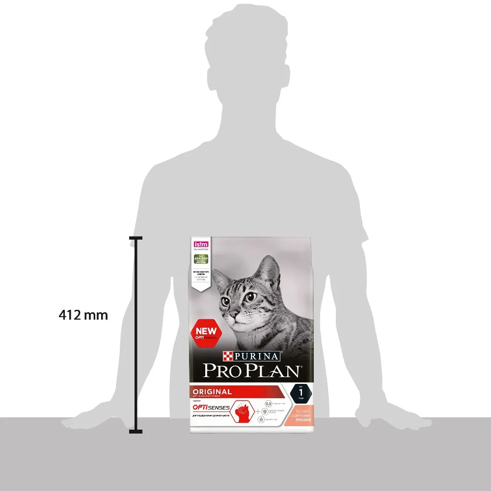 Сухой корм Purina Pro Plan для взрослых кошек от 1 года, с лососем, 4 упаковки по 3 кг