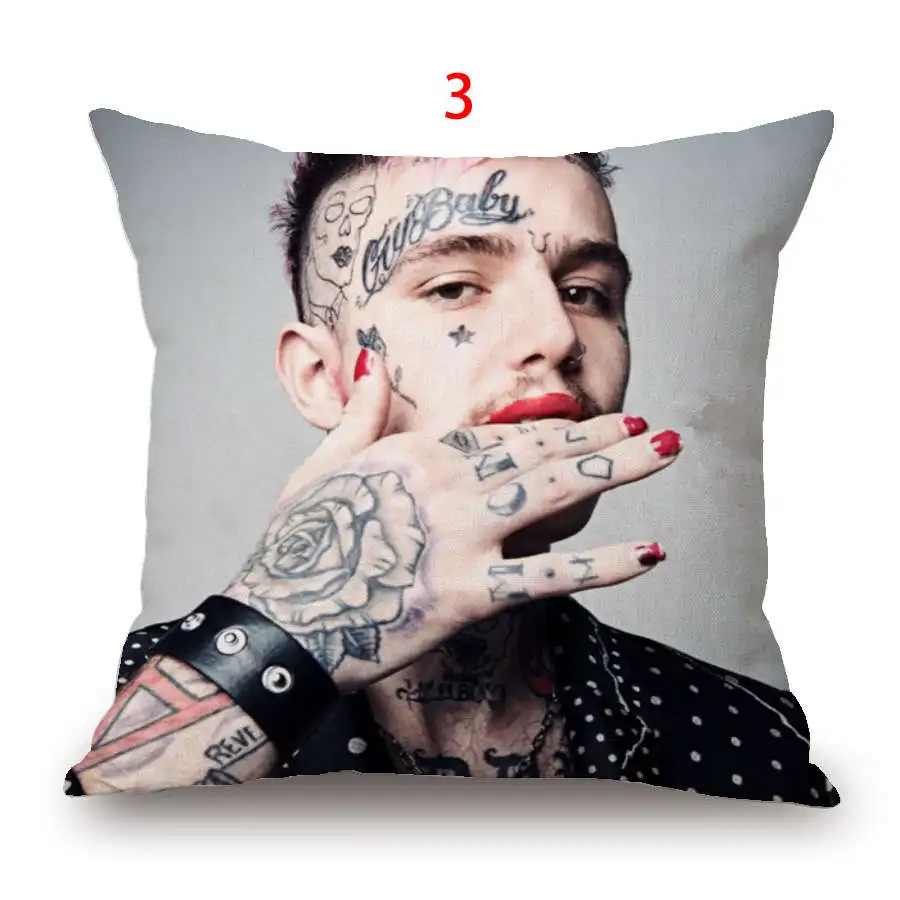 45x45 Lil Peep Home Декоративная льняная наволочка для подушки поп-певица Lil Peep Print Throw Pillow чехол Минималистичная подушка - Цвет: 3