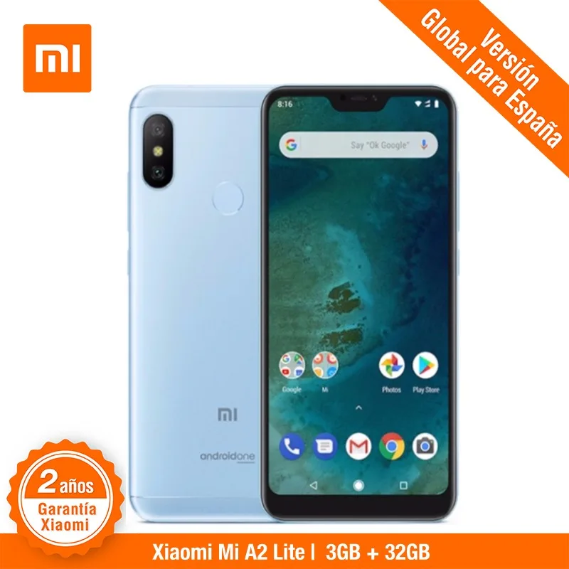 

[Global Version for Spain] Xiaomi Mi A2 Lite (Memoria interna de 32GB, RAM de 3GB, Camara dual de 12 + 5 MP, bateria 4000 mAh)