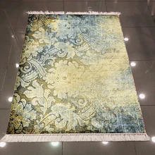 Else желтый синий османский этнический Writen винтажный 3d узор противоскользящее микроволокно задний моющийся декоративный килим Площадь Ковер