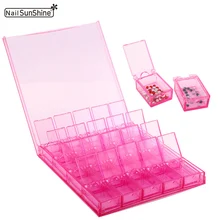 20 сетка розовый пластиковый ящик для хранения ювелирных изделий для ногтей горный хрусталь Органайзер чехол гвозди поставки коробка для дезинфицирующих средств машинка для маникюра