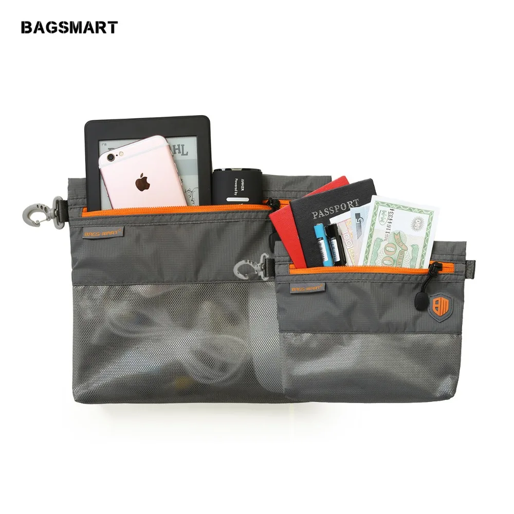 BAGSMART 2 шт. упаковка BagsTravel Водонепроницаемая Косметика сумка электроники интимные аксессуары сумояка для пасспорта Kindle держатель