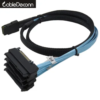 

Sas Sata Cable Internal Mini SAS 36pin SFF-8087 to (4) 29pin+15Pin SFF-8482 Connectors with SATA Power 0.5M 1M