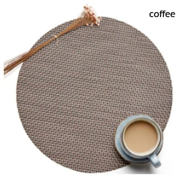 

Placemat For Dining Table Mat Napkin Placemat Round Drink Cup Coaster Woven Manteles Individuales Restaurant Kitchen Decoration