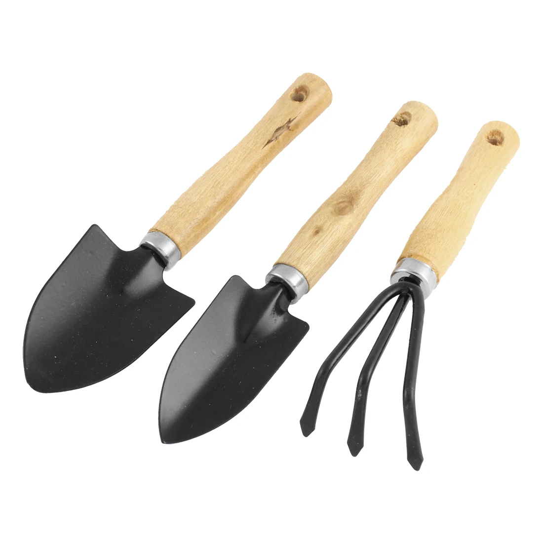 3 в 1 комплект выемка в форме деревянная рукоятка черная металлическая лопатка-грабли копания лопатки растения культиватор садовые инструменты для садоводства