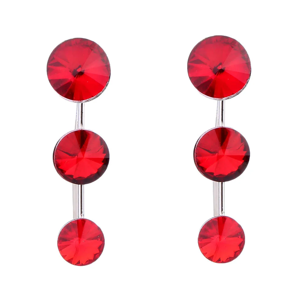 Three Satellites Hanging Earrings Stone Rhinestone Earrings