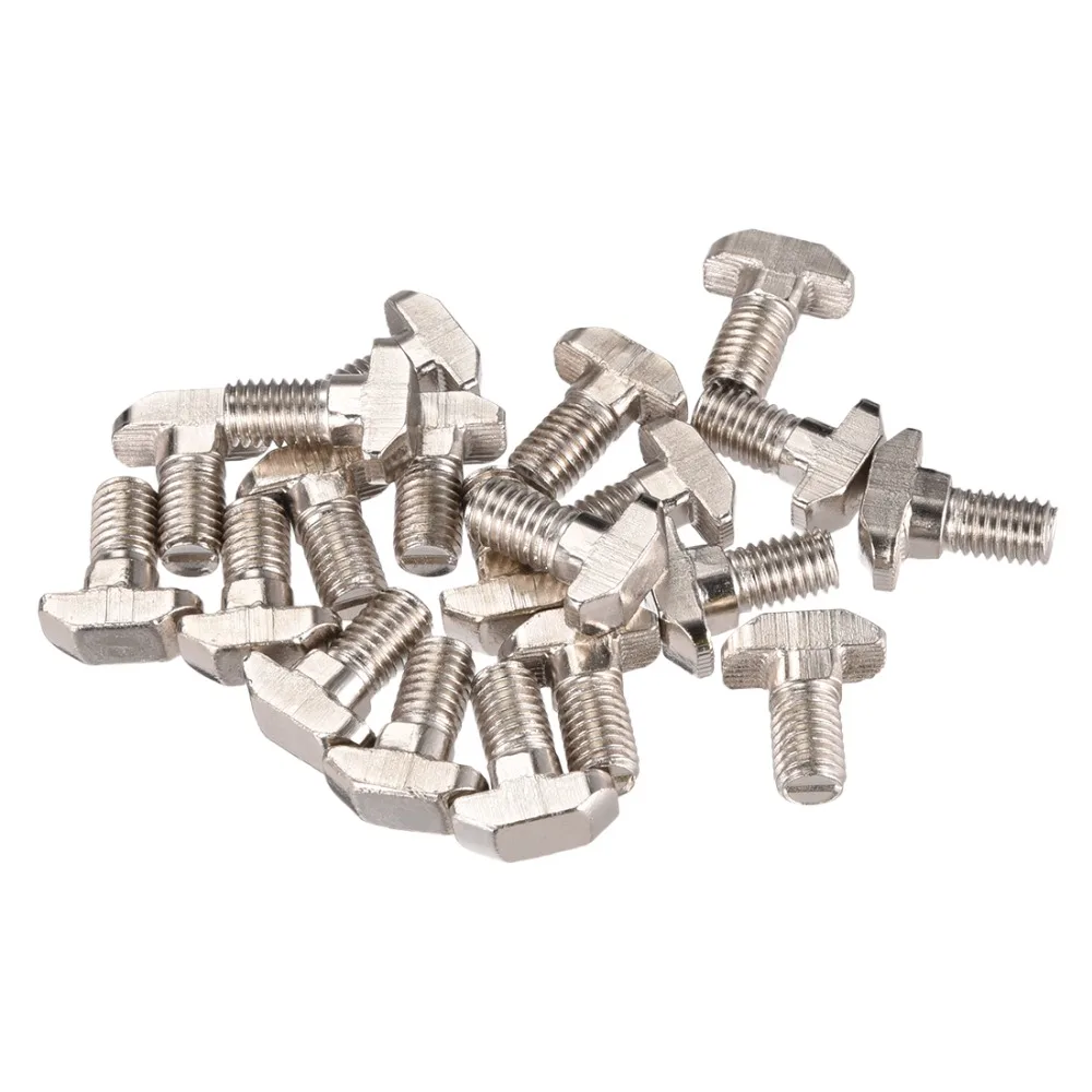 

UXCELL 20pcs Bolts M8 Thread 16mm T-Slot Drop-In Stud Sliding Screw Bolt Carbon Steel 40 Series For clamping lock Bolt