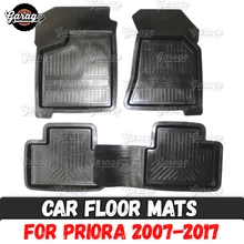 Автомобильные коврики для лада приора 2007- Резина 1 комплект/4 шт. аксессуары защита ковра автомобиля Стайлинг интерьера