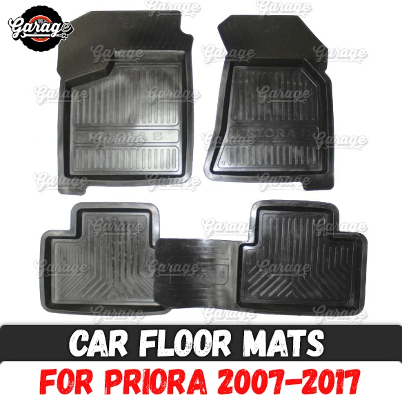 

Car floor mats for Lada Priora 2007-2017 rubber 1 set / 4 pcs accessories protect of carpet car styling interior