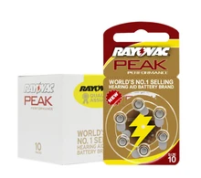 60 PCS Rayovac PEAK High Performance Hearing Aid Batteries. Zinc Air 10/A10/PR70 Battery for BTE/RIC Hearing aids. Free Shipping performance of ric hearing aids in sloping sn hearing loss