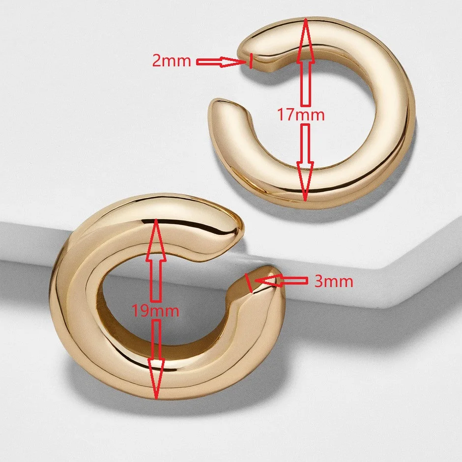Набор сережек на клипсах неровного размера, золотые Геометрические С-образные серьги на клипсах для девушек, модные брендовые женские ювелирные изделия, серьги