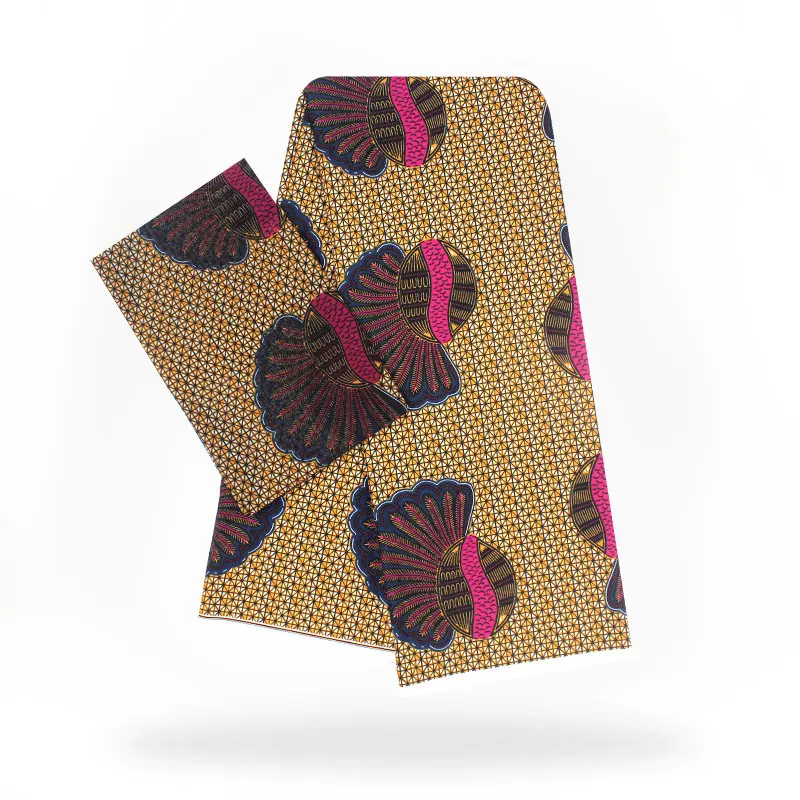

African Style Modell Chiffon Silk Material Beautiful Wax Pattern Fabric Printed 4+2 Yards/pcs 5 Colors For Making Cloth 30