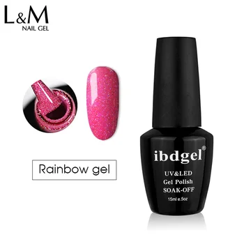 

12 pcs lot ibdgel Holographic Rainbow Gel Nail Polish Set Glitter Colorful Soak Off UV Nail Gel Led Elegant Beauty Lady