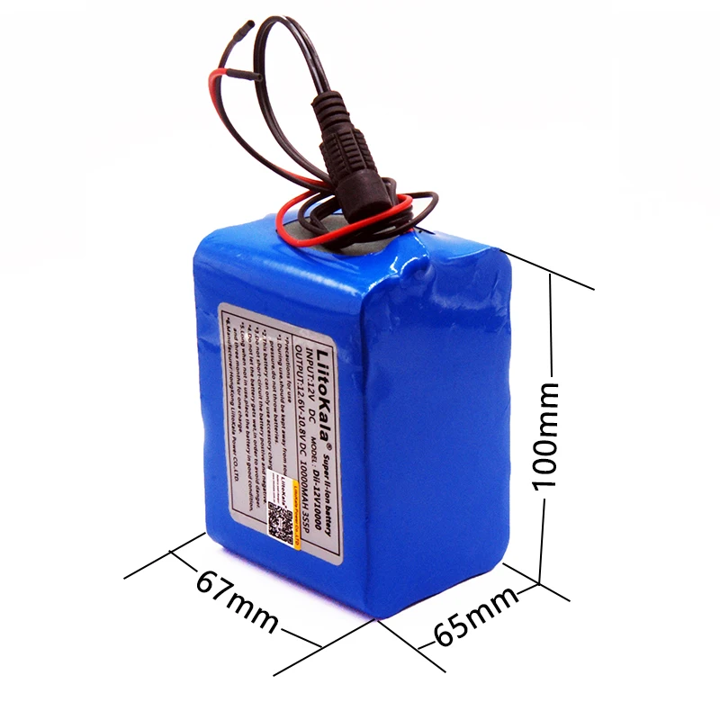 Kaufen Liitokala 12 V 10ah Schutz Große kapazität 18650 lithium akku 12,6 v 10000 mAh LED licht batterien