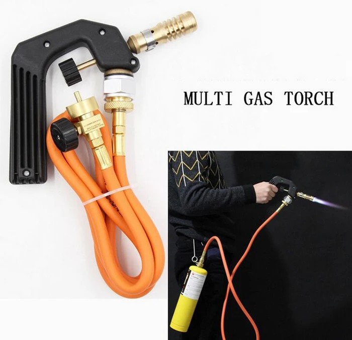 Mini Gas Torch MAPP Soldering Gas Torch Brazing Gun with Handle 1.5 meter Tube Propane Welding 