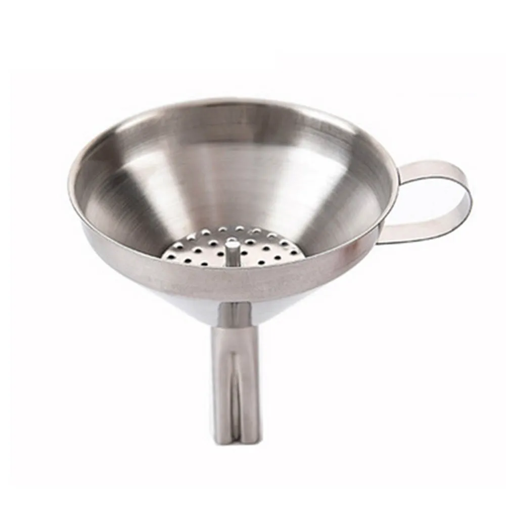3 Size Stainless Steel Wide Mouth Canning Funnel Hopper Filter Kitchen