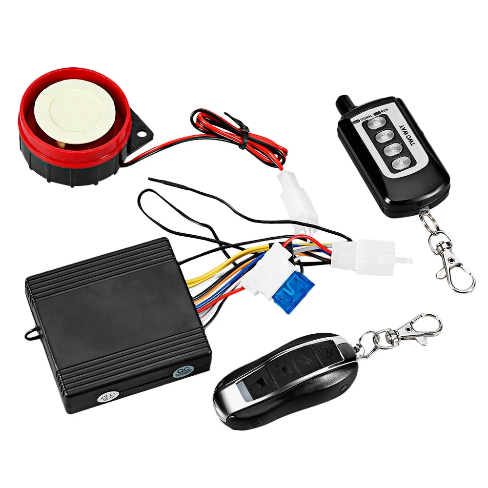 Two 2 Way Motorcycle Alarm System Remote Control Vibration Alarm Theft
