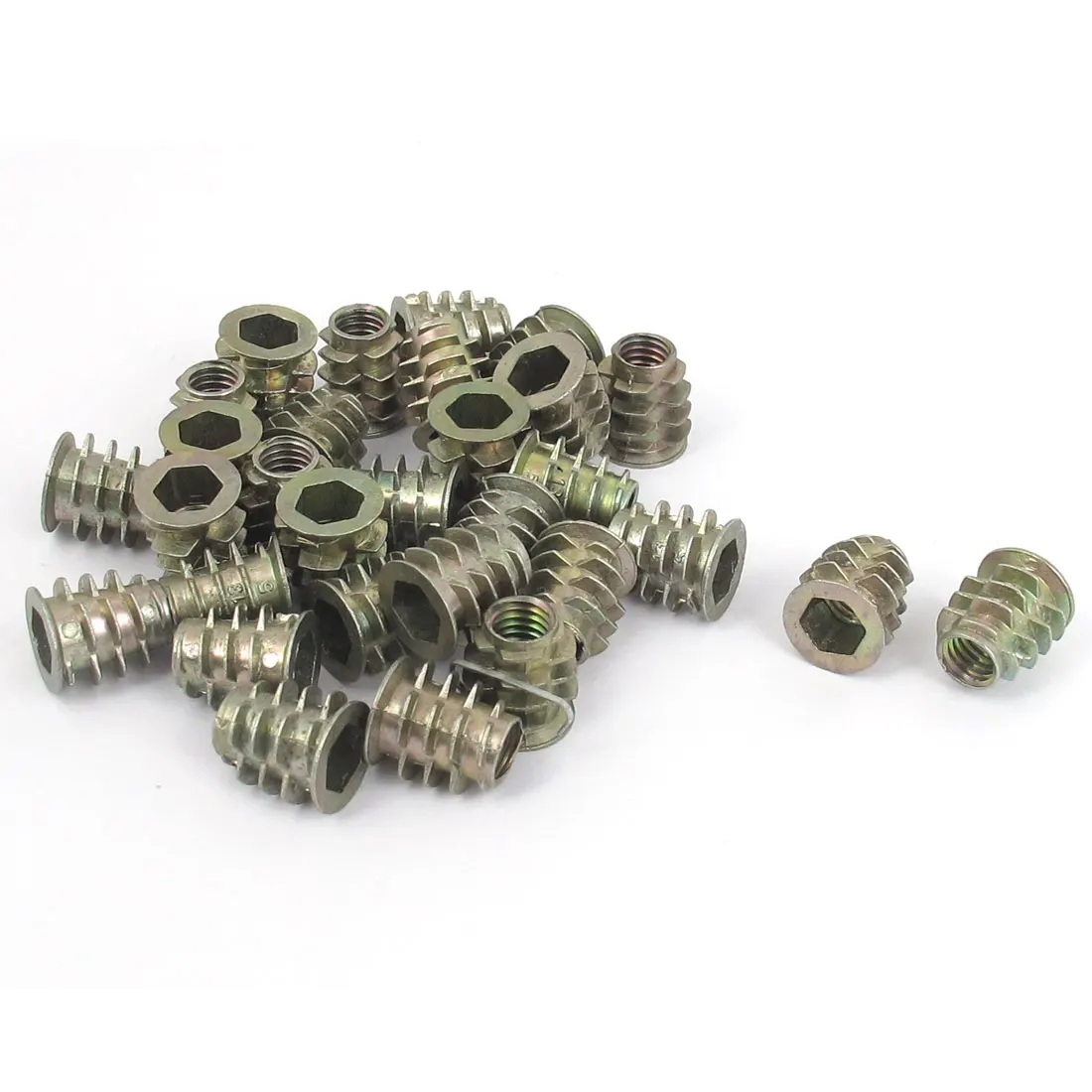 

UXCELL 30 Pcs M6x13mm Zinc Plated Hex Socket Screw In Thread Insert Nut For Wood