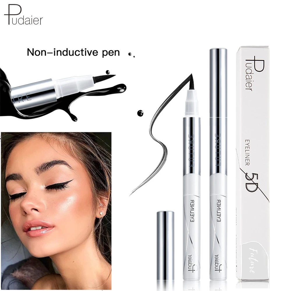

Pudaier Soft head Black Liquid Eyeliner Pen Makeup Waterproof Sweat Proof Eye Liner Pencil Women Makeup tool TSLM2