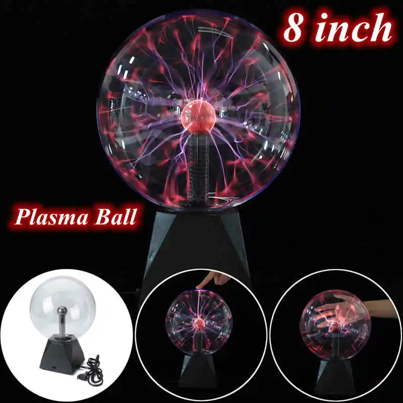 8 дюймов Магия Plasma Ball Сфера lightn ing Кристалл Глобусы touch Туманность свет Мебель для дома Освещение Декор Игрушечные лошадки подарок - изображение
