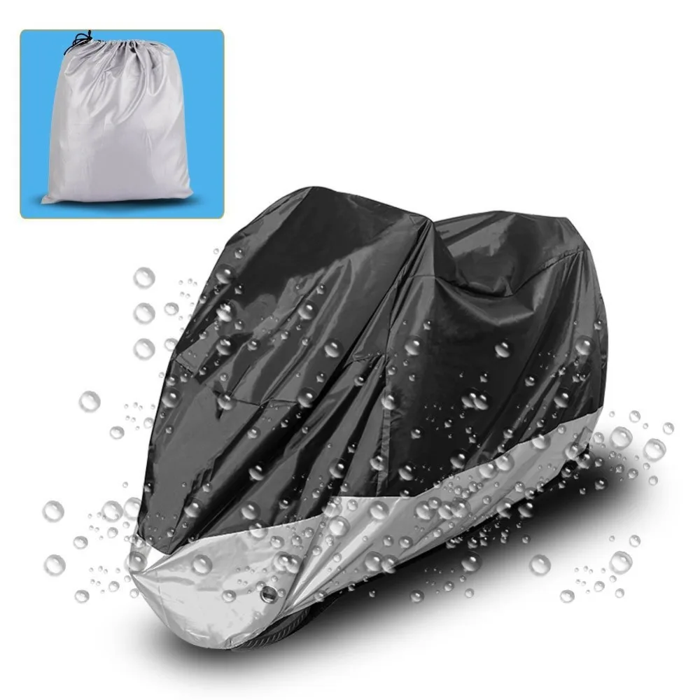 

Black with Silver/Red Motorcycle Cover Waterproof Outdoor Dust Protector Rain Dustproof Cover for Motorcycle Scoote