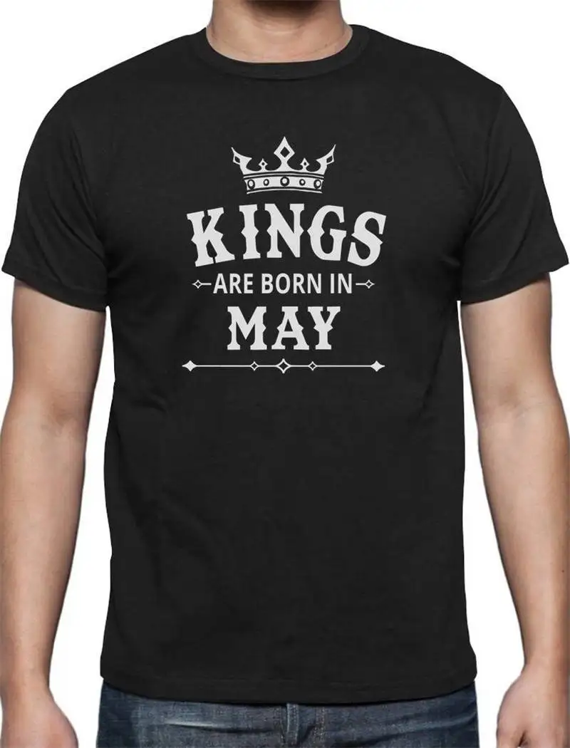 Cool Tees Crew Neck Kings Are Born In May Short-Sleeve Premium Mens Tee Shirts