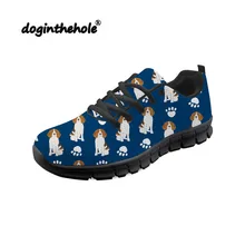 Doginthehole собака породы Бигль узор прогулочная спортивная обувь для женщин кроссовки дышащая Летняя Сетка Обувь zapatillas mujer Deportiva